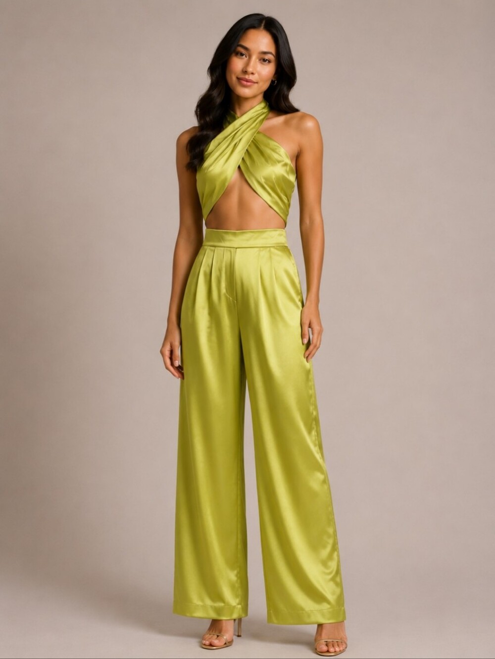 StylebyGG Women's Jump Suit Green Dress Small
